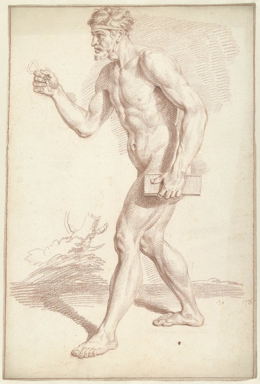 Férfi akt, sétálva, balra alkotó: Louis Fabritius Dubourg