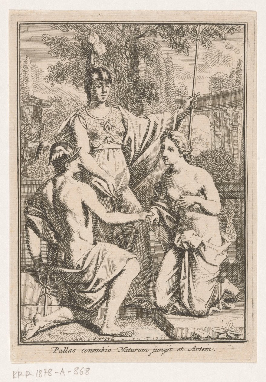 A Minerva újra egyesíti Merkúrt és a természet megszemélyesítőjét alkotó: Louis Fabritius Dubourg