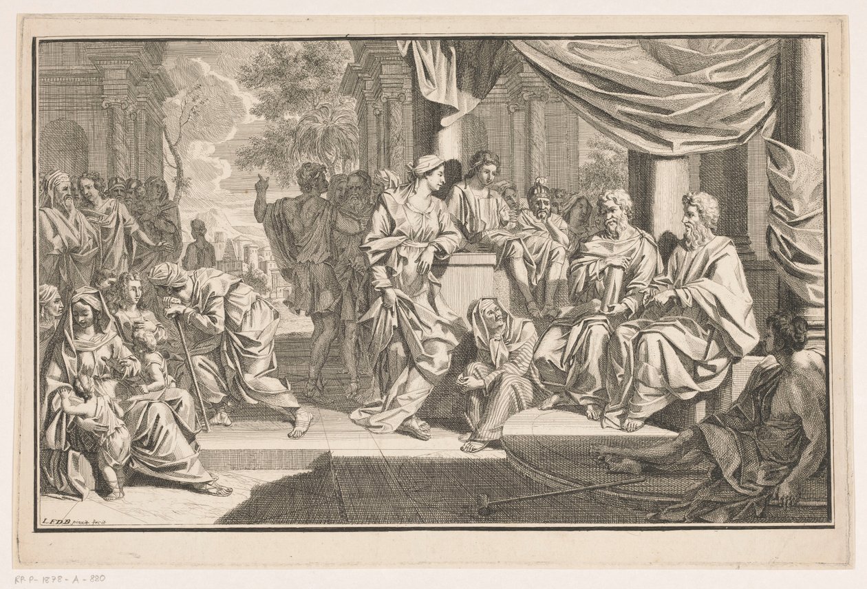 Pál és Barnabás a templom előtt prédikál alkotó: Louis Fabritius Dubourg