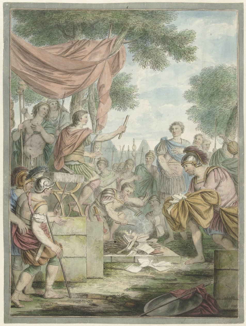 Pompeius elégeti Sertorius leveleit alkotó: Louis Fabritius Dubourg