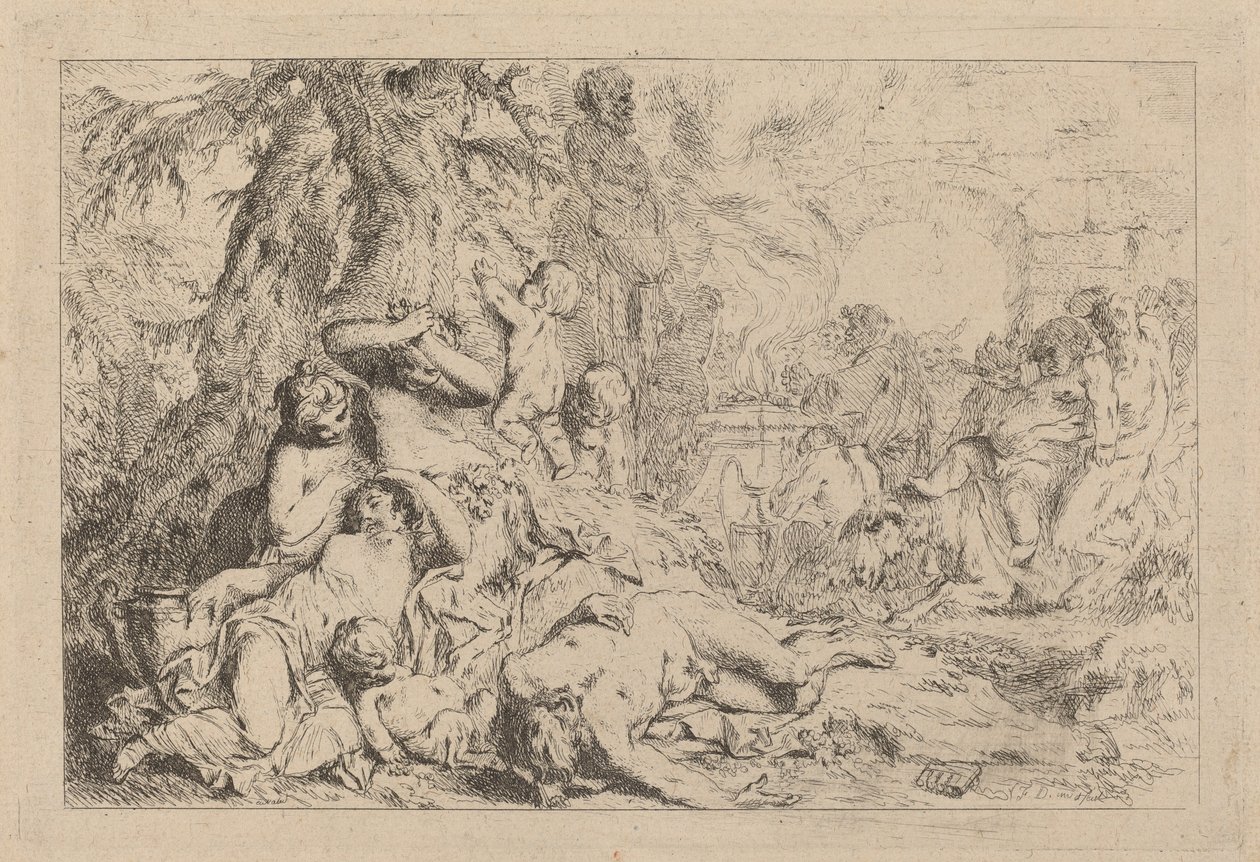 Silenus márciusa alkotó: Louis Felix de la Rue