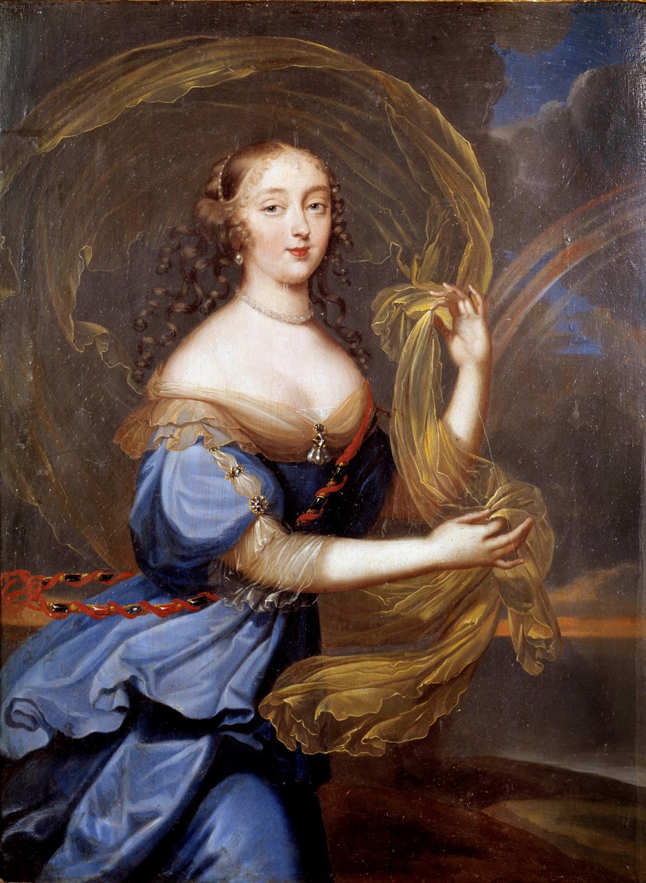 Francoise Athenais (Francoise-Athenais) portréja, Rochechouart Mortemart, de Montespan márkine (vagy Madame de Montespan) (1640-1707), XIV. Lajos kedvence, akit Ferdinand Louis Elle Le Jeune (1648-1717) íriszfestményében ábrázol. 0,37x0,27 m alkotó: Louis Ferdinand  Elle