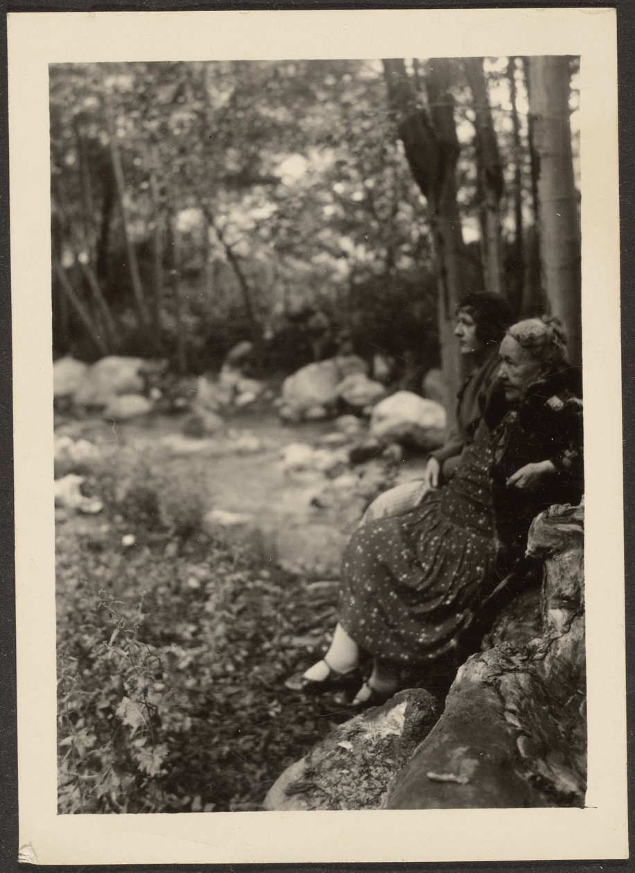 [Florence és Mrs. Fleckenstein a Forest Stream mellett] alkotó: Louis Fleckenstein
