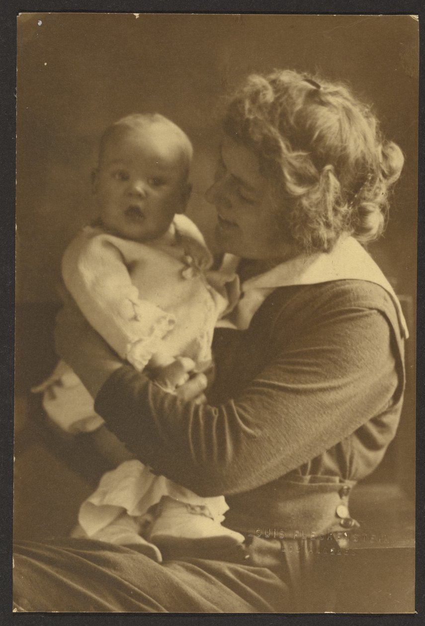 Gyermekére mosolygó anya portréja alkotó: Louis Fleckenstein