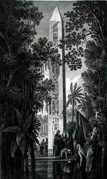 Mathariyyah obeliszkje, Jean Antoine Pierron (fl.1780-1812) metszete a „Voyage Pittoresque” III. kötetéből, Letronne, Párizs alkotó: Louis Francois (after) Cassas