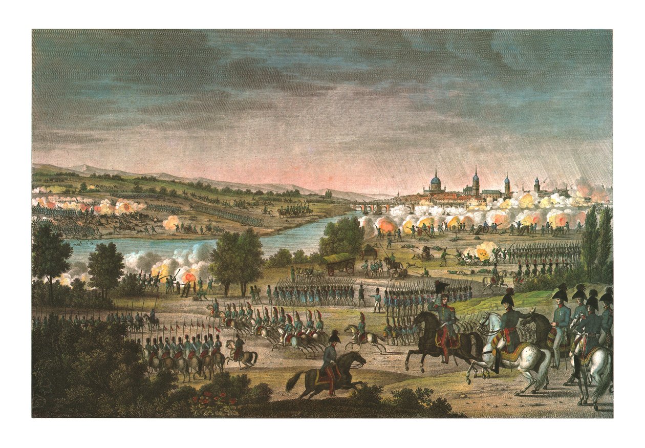 Drezdai csata, 1813. augusztus 26., 1850 alkotó: Louis Francois Couche