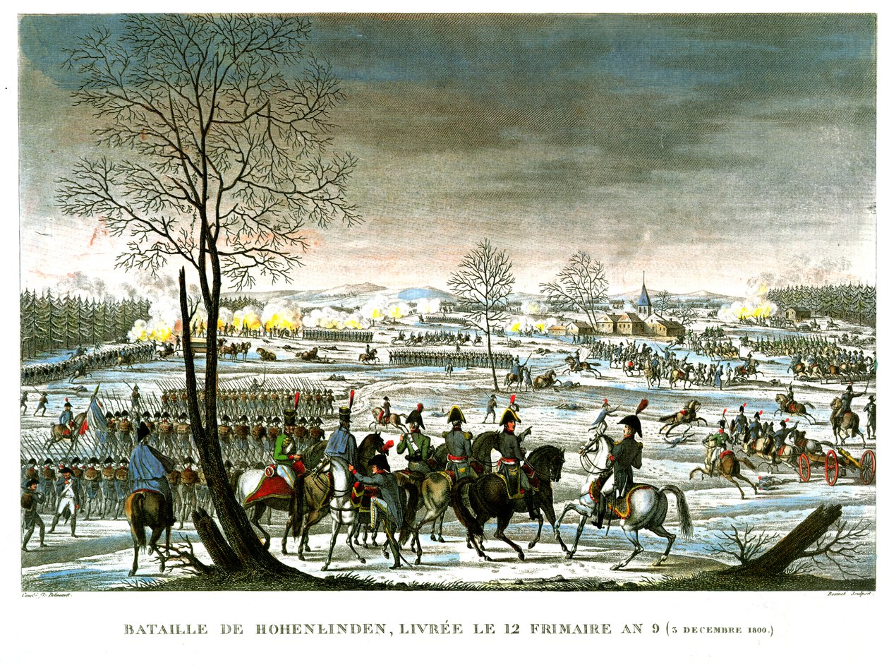 A Hohenlinden-i csata, Frimaire 12., 9. év (1800. december 3.) Edme Bovinet (1767-1832) metszete (akvatinta) alkotó: Louis Francois Couche