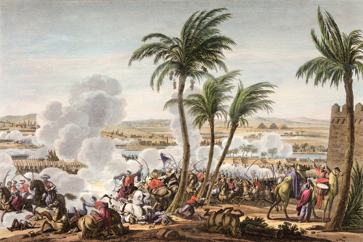 A piramisok csatája, Egyiptom, 3. Thermidor, 6. évf. 1798. július 21. alkotó: Louis Francois Couche