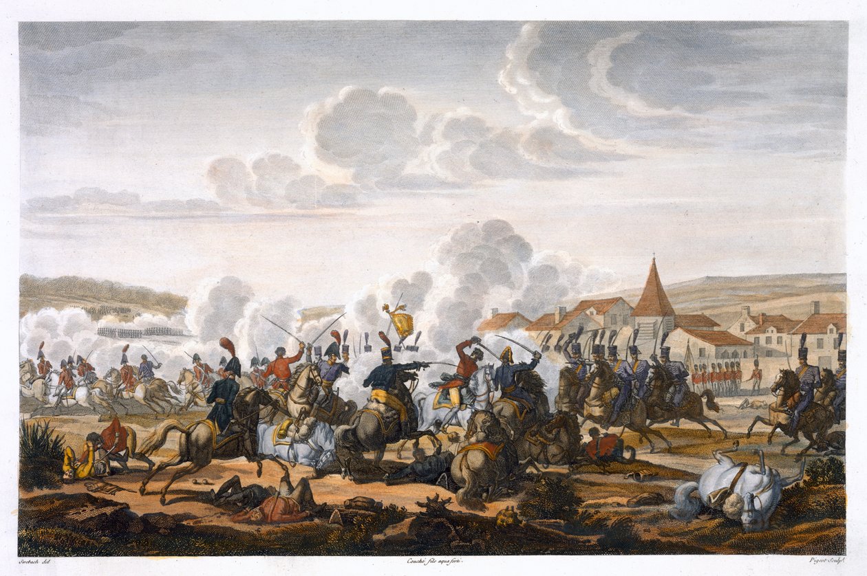 „Ludwig porosz herceg halála a saalfeldi csatában, 1806. október 10.”. alkotó: Louis Francois Couche