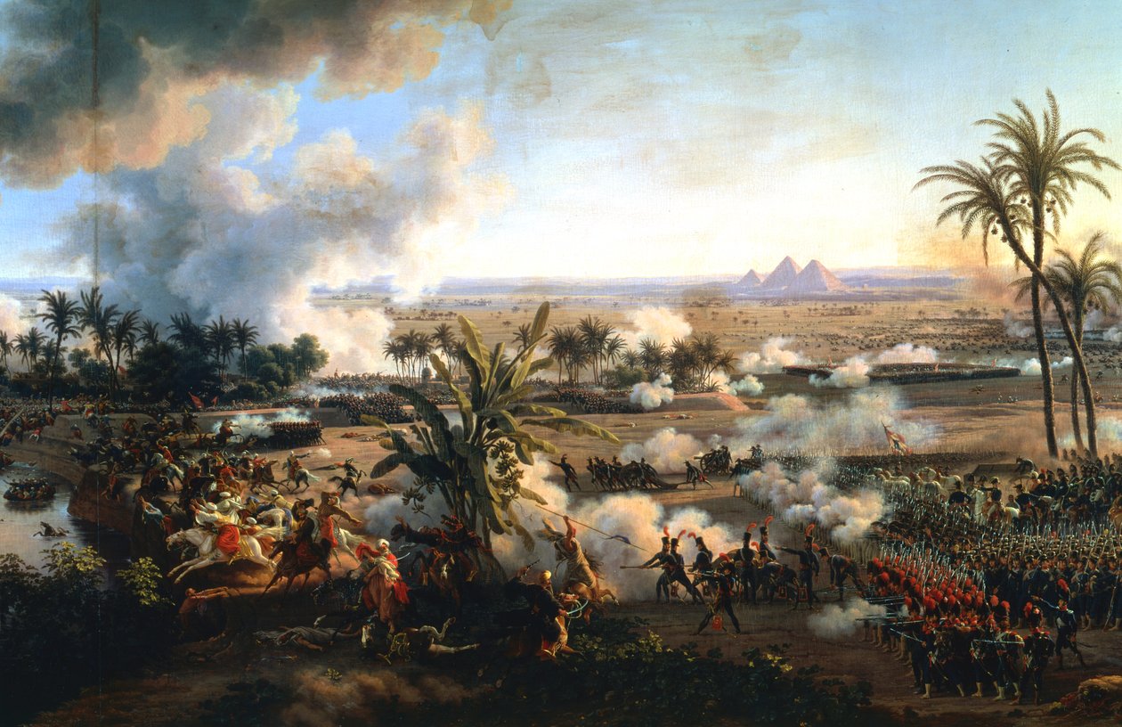 „A piramisok csata”, 1798. július 21., 18. század vége – 19. század eleje alkotó: Louis Francois Lejeune