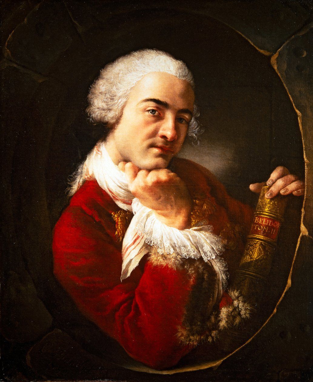 Portré egy férfiról, kezében Belidor művével alkotó: Louis Gabriel Blanchet