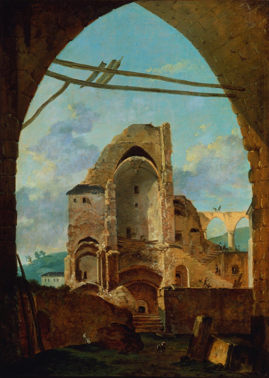 A Montmartre-i apátság lebontása, 1740-1800. alkotó: Louis Gabriel Moreau