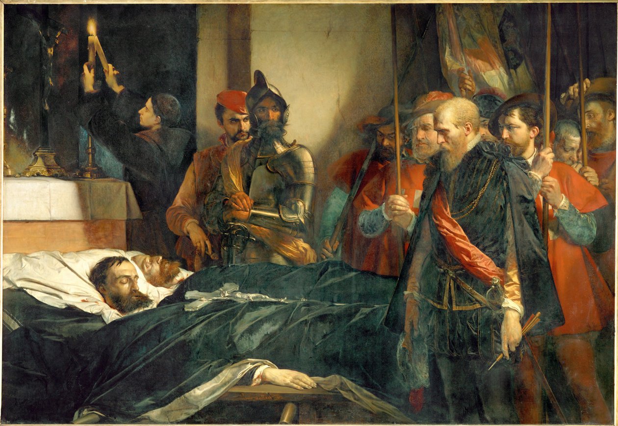 Az Egmont és Hoorn grófok utolsó tiszteletadása a brüsszeli nagyszerém által (festmény vászonra) alkotó: Louis Gallait