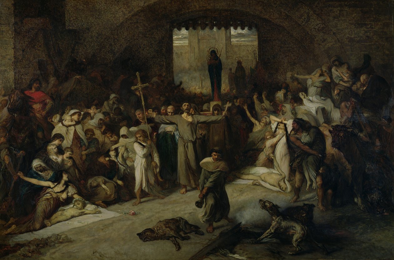 A Tournai pestisjárvány 1095-ben, 1883-ban alkotó: Louis Gallait