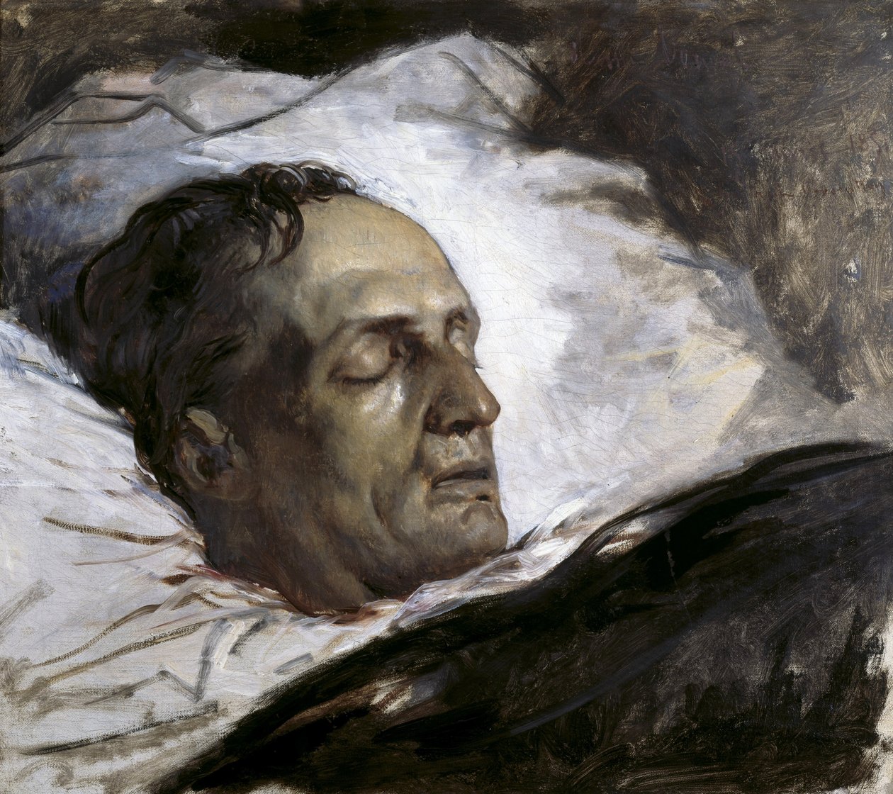 Egy kivégzett férfi feje (Remy Bomal). 1870-80-as évek (olaj, vászon) alkotó: Louis Galue