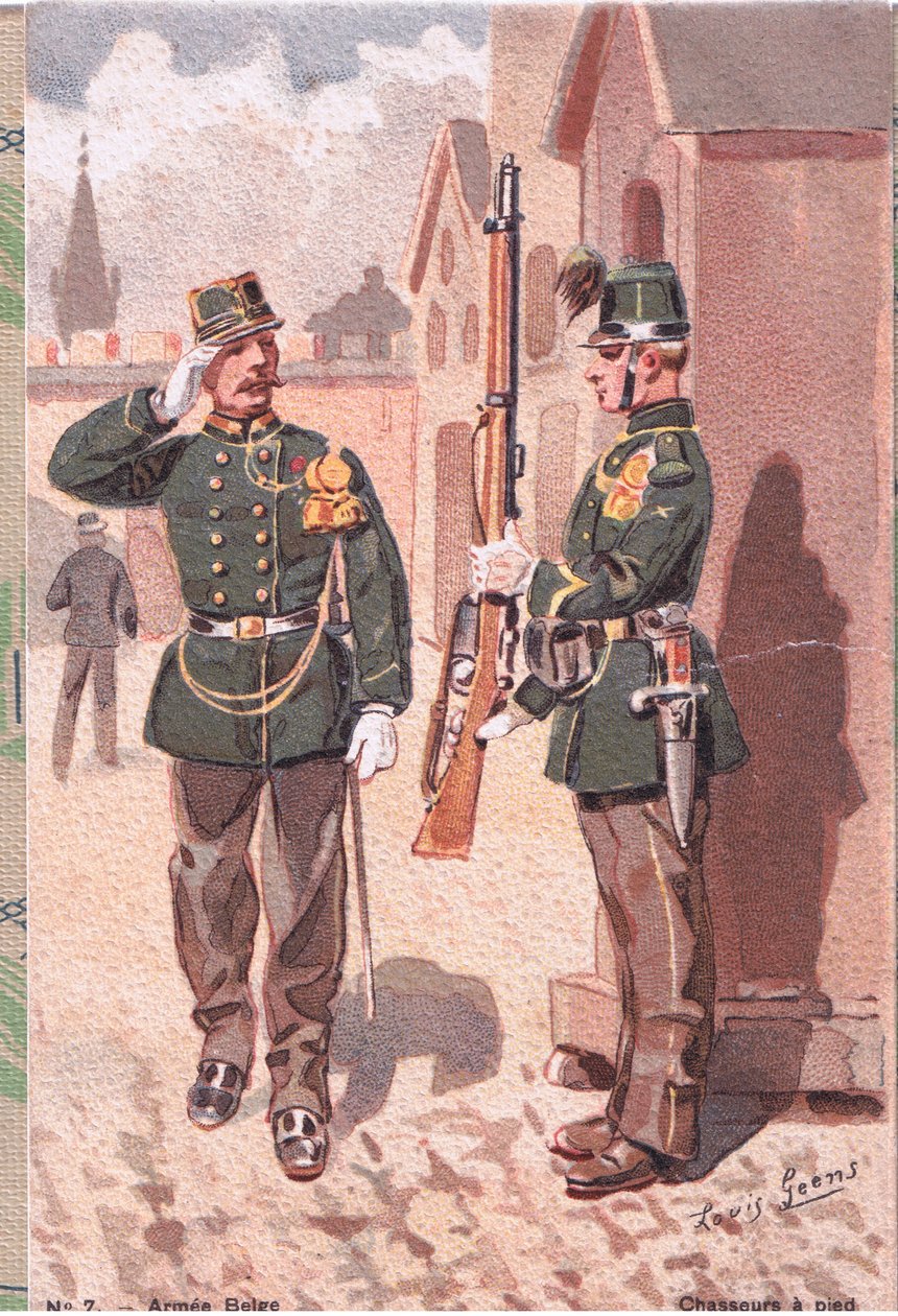 Vadászok gyalog, képeslap alkotó: Louis Geens