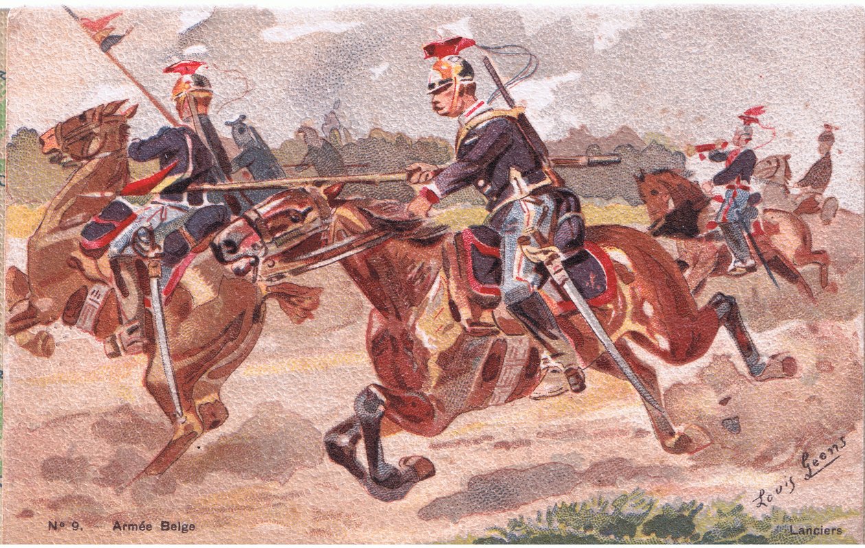 Lanciers, Képeslap, 1920-as évek alkotó: Louis Geens
