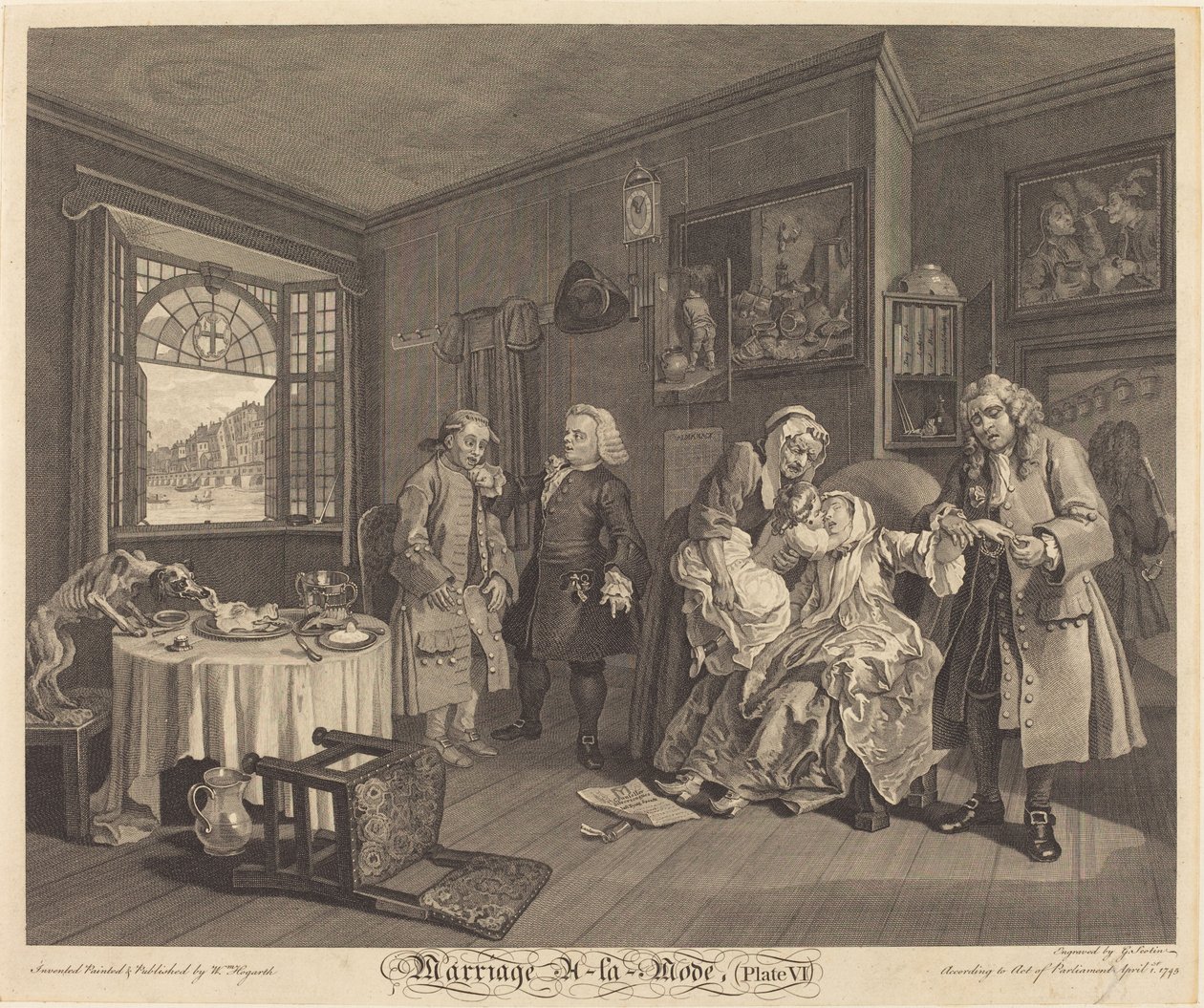 Házasság a la Mode: pl.6 alkotó: Louis Gerard Scotin after William Hogarth