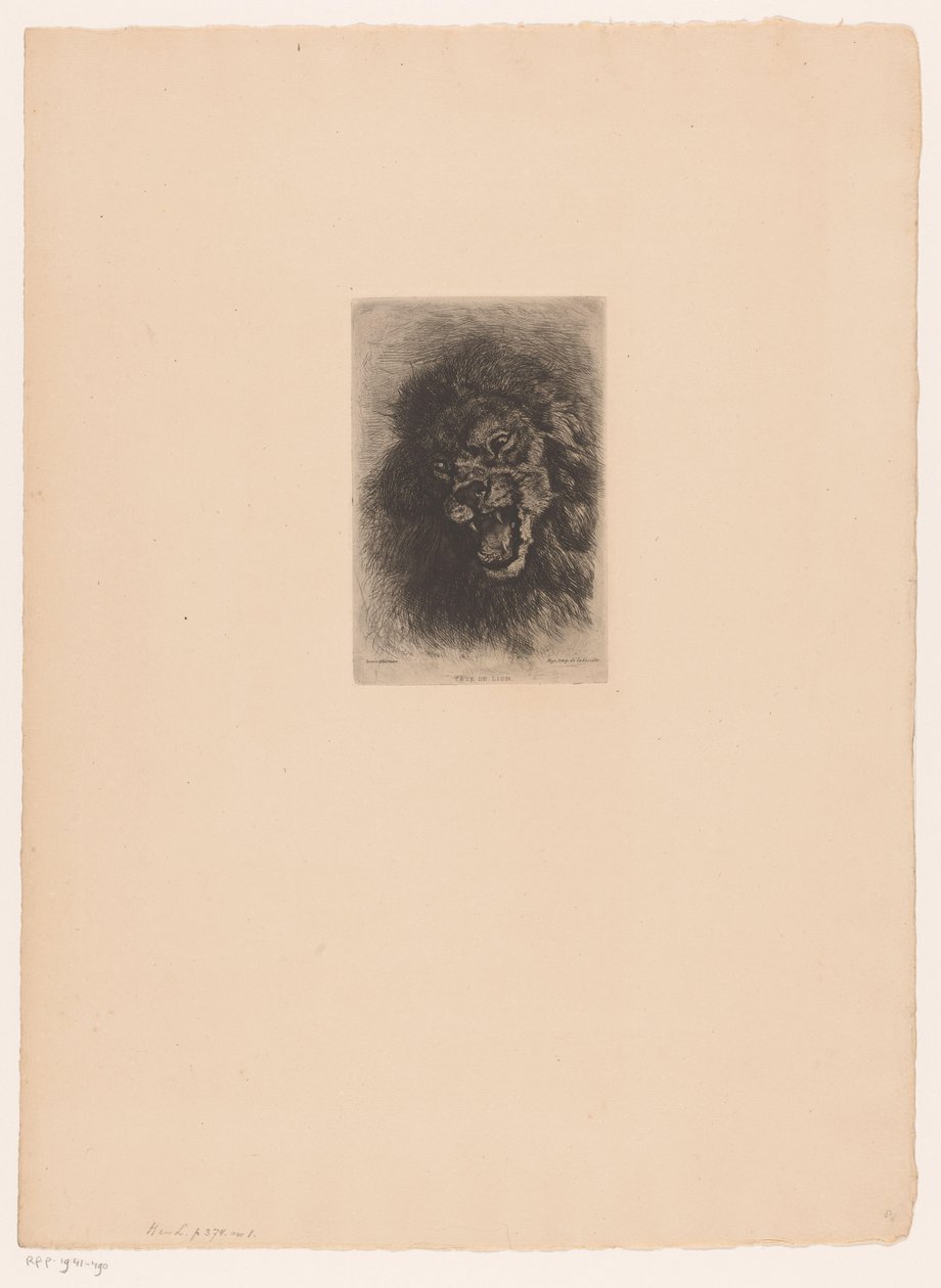 oroszlánfej Tête de lion (cím a tárgyon) alkotó: Louis Ghémar