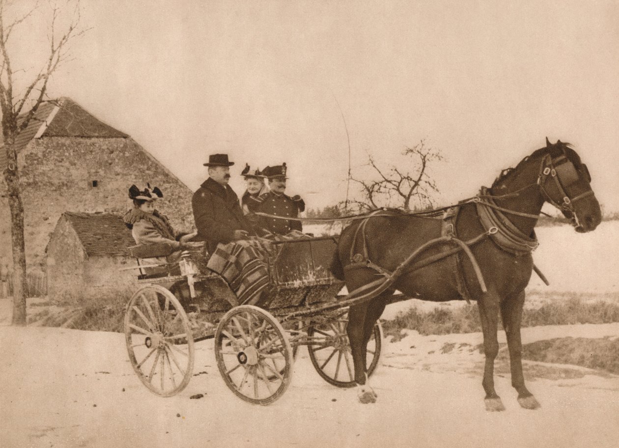 Férfiak és nők lovaskocsin, 1937 alkotó: Louis Guichard