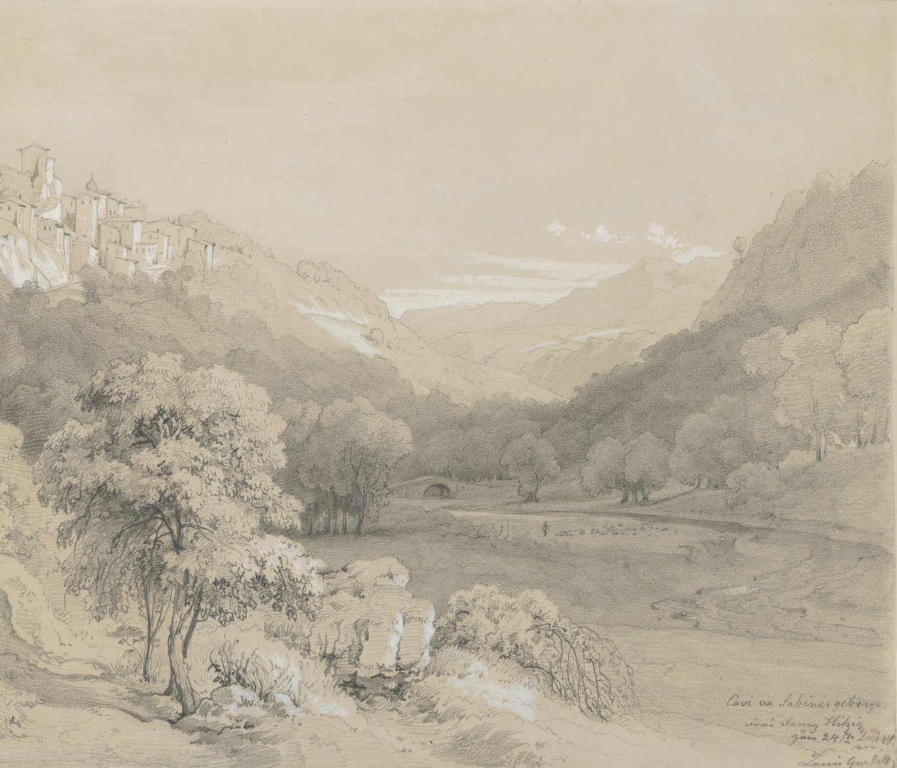 Cavi kilátása a Sabine-hegységben, 1848. alkotó: Louis Gurlitt