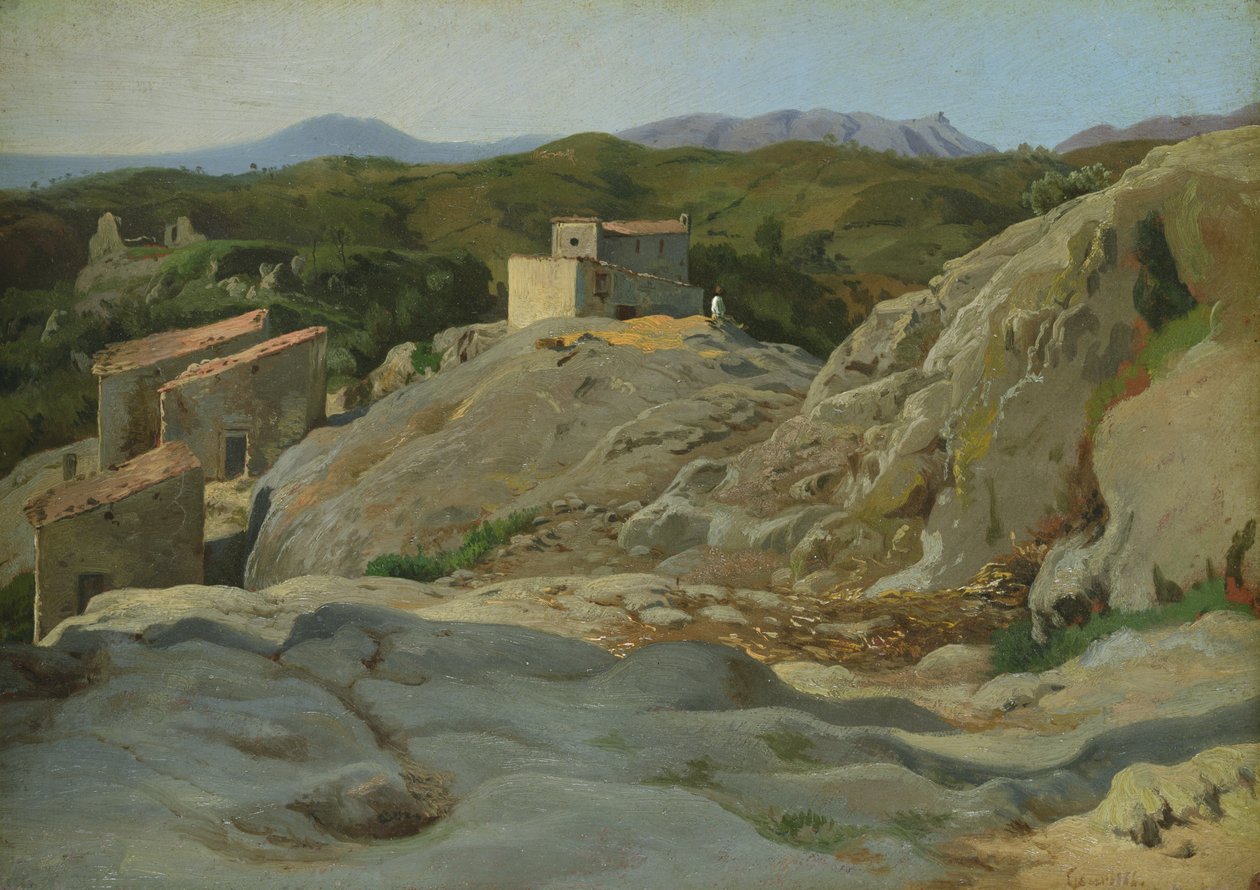 Olasz falu (olaj, vászon) alkotó: Louis Gurlitt