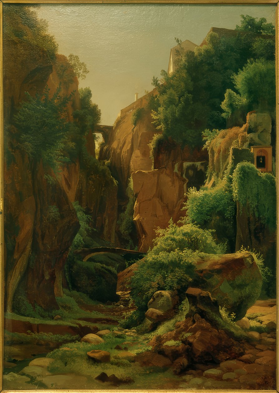 L. Gurlitt, sziklás szurdok Sorrento közelében alkotó: Louis Gurlitt