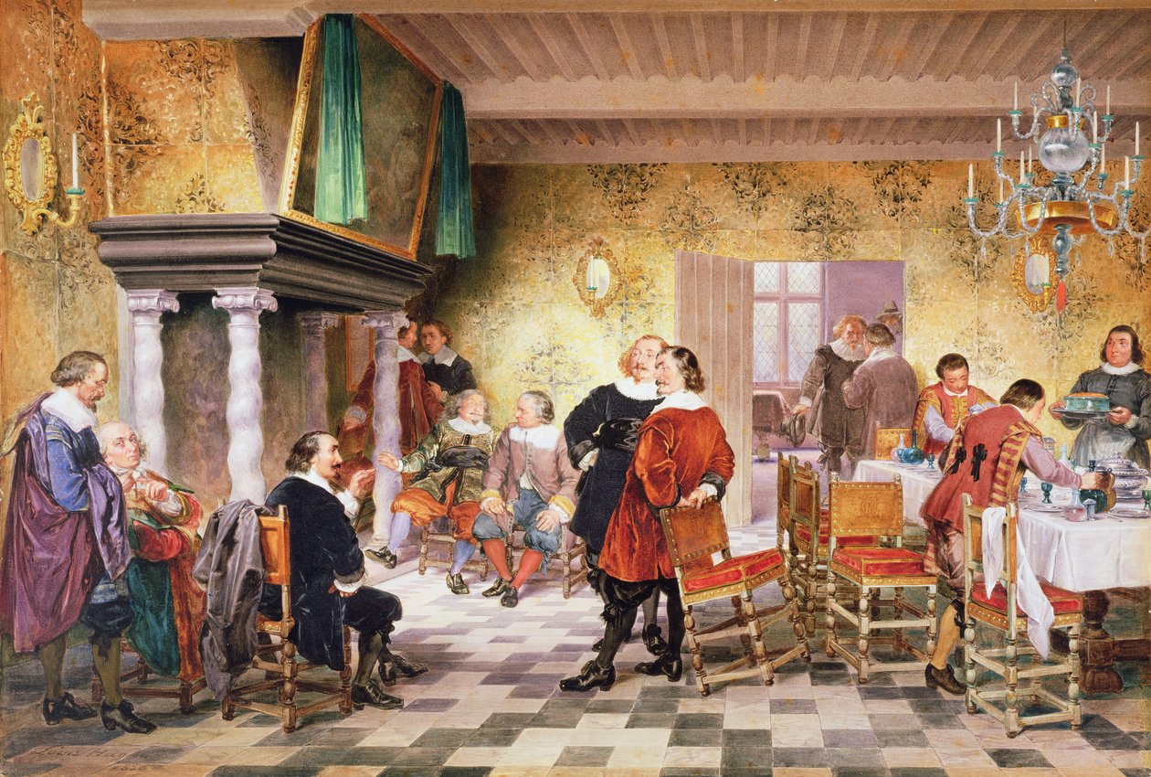 A Sörfőző Társaság társulati ülése, Antwerpen (wc arabgumival emelt papírra) alkotó: Louis Haghe