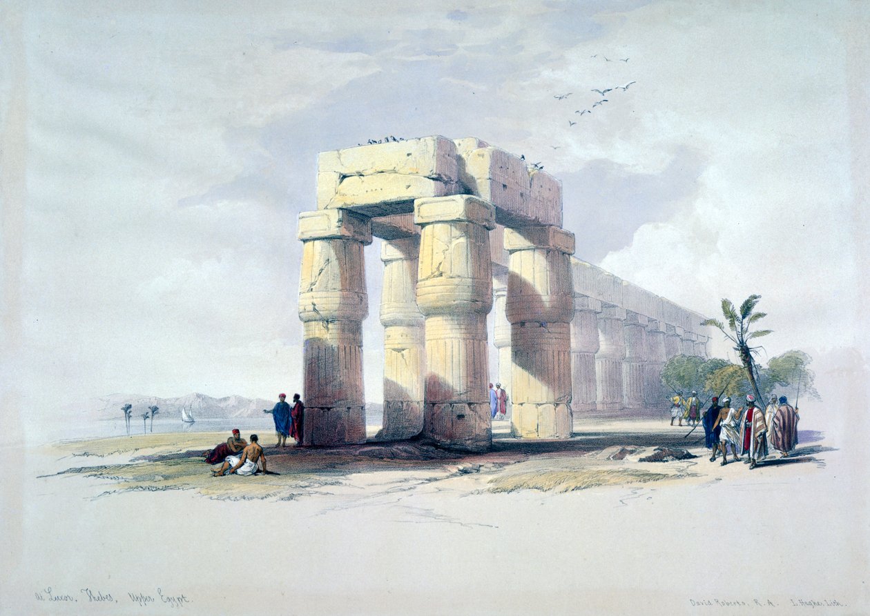 Luxorban, Thébában, Felső-Egyiptomban, 19. század alkotó: Louis Haghe