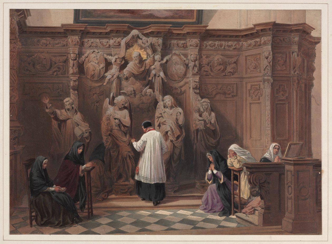 Gyóntatószék, Szent Pál templom, Antwerpen alkotó: Louis Haghe