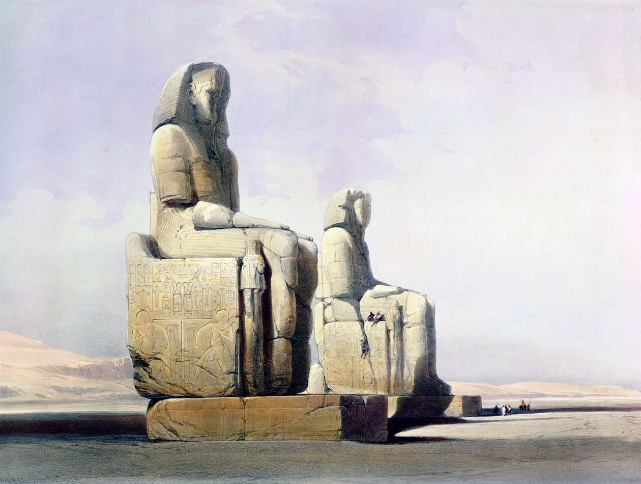 Részlet a memnoni kolosszusról, Théba, Egyiptom, 1838. december 4. 1846 alkotó: Louis Haghe