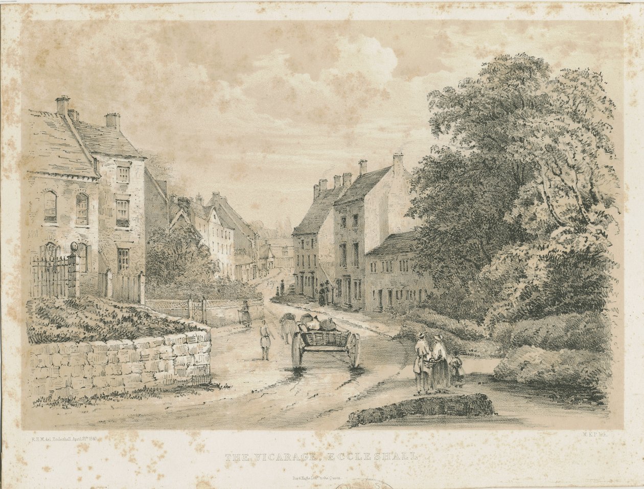 Eccleshall Village: litográfia alkotó: Louis Haghe