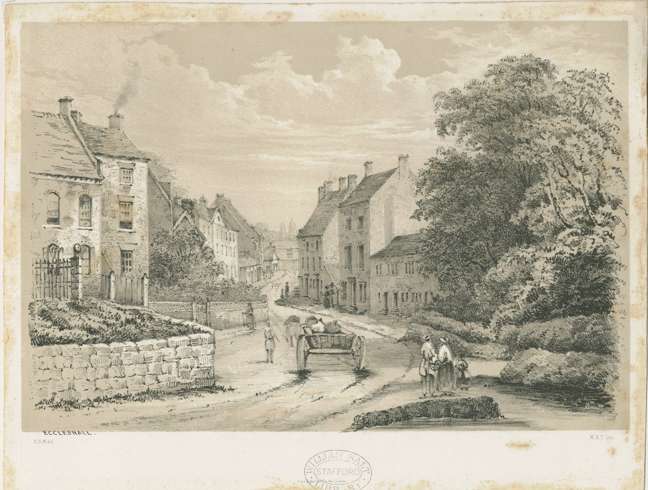 Eccleshall Village: litográfia alkotó: Louis Haghe