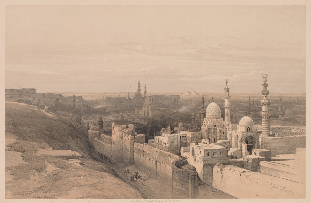 Egyiptom és Núbia: III. kötet – 26. szám, Kairó, Nyugatra nézve alkotó: Louis Haghe