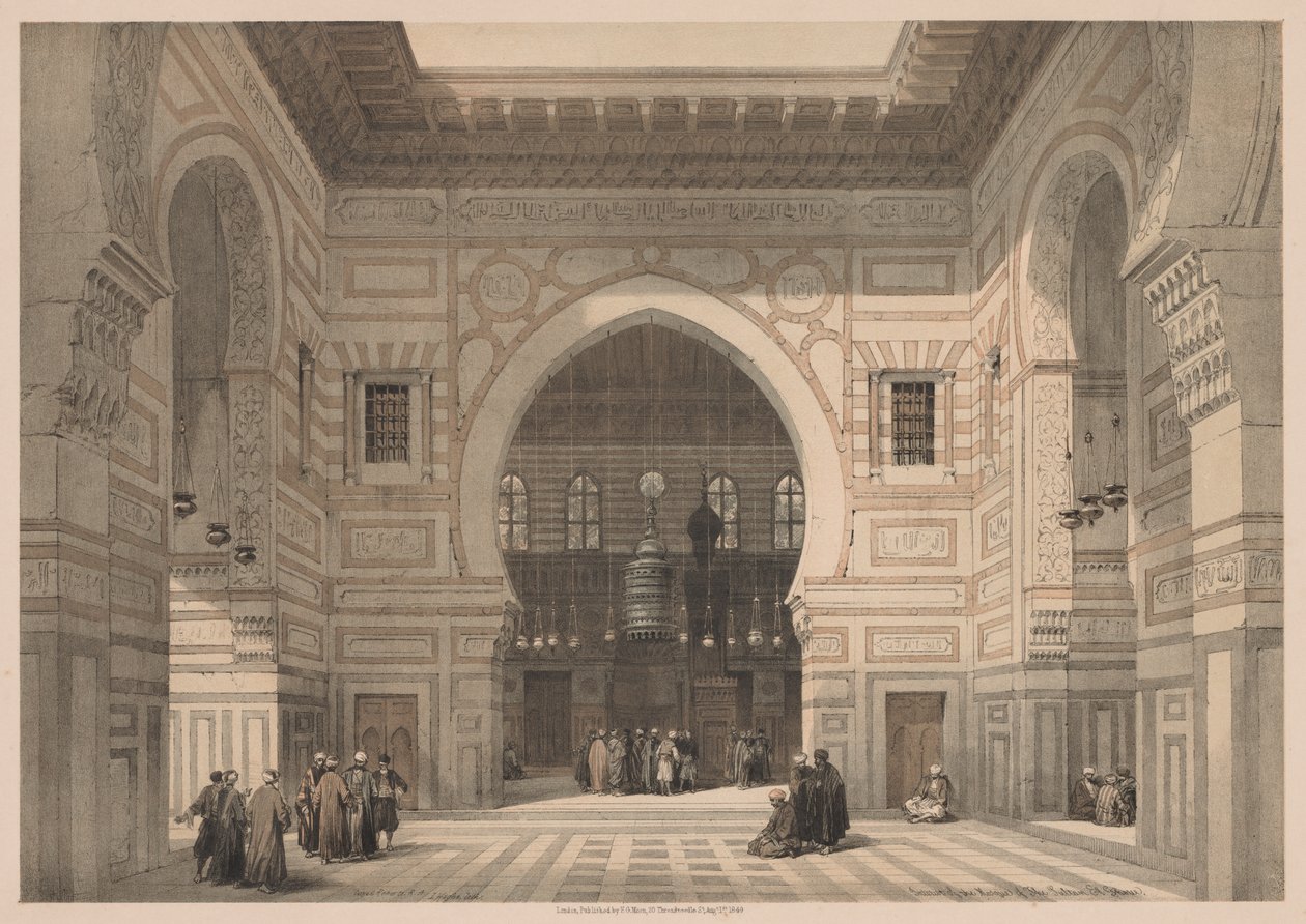 Egyiptom és Núbia: III. kötet – 36. szám, El Ghoree szultán mecsetjének belseje alkotó: Louis Haghe