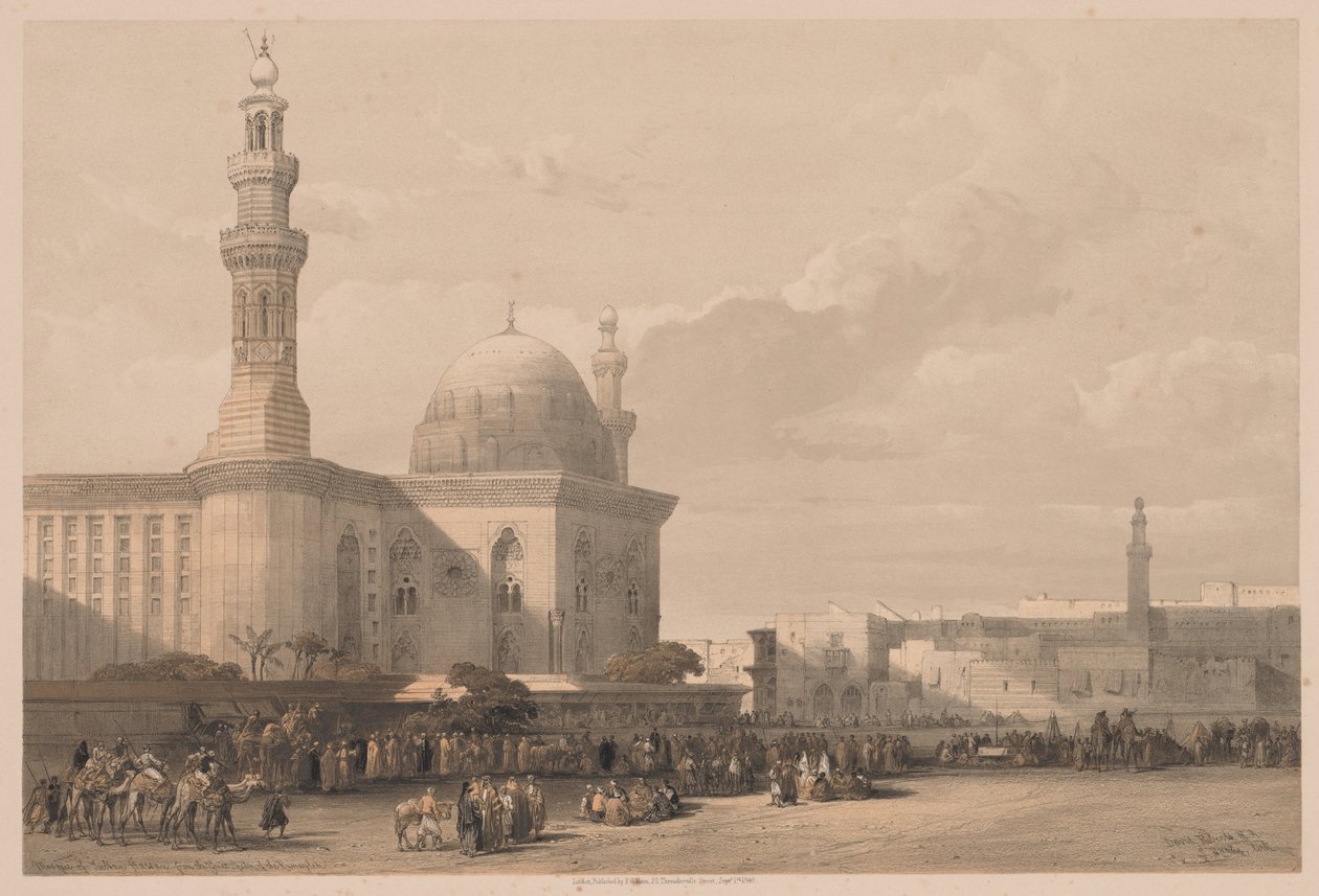 Egyiptom és Núbia: III. kötet - 38. szám, Hasszán szultán mecsete a Nagy térről..., 1838. alkotó: Louis Haghe