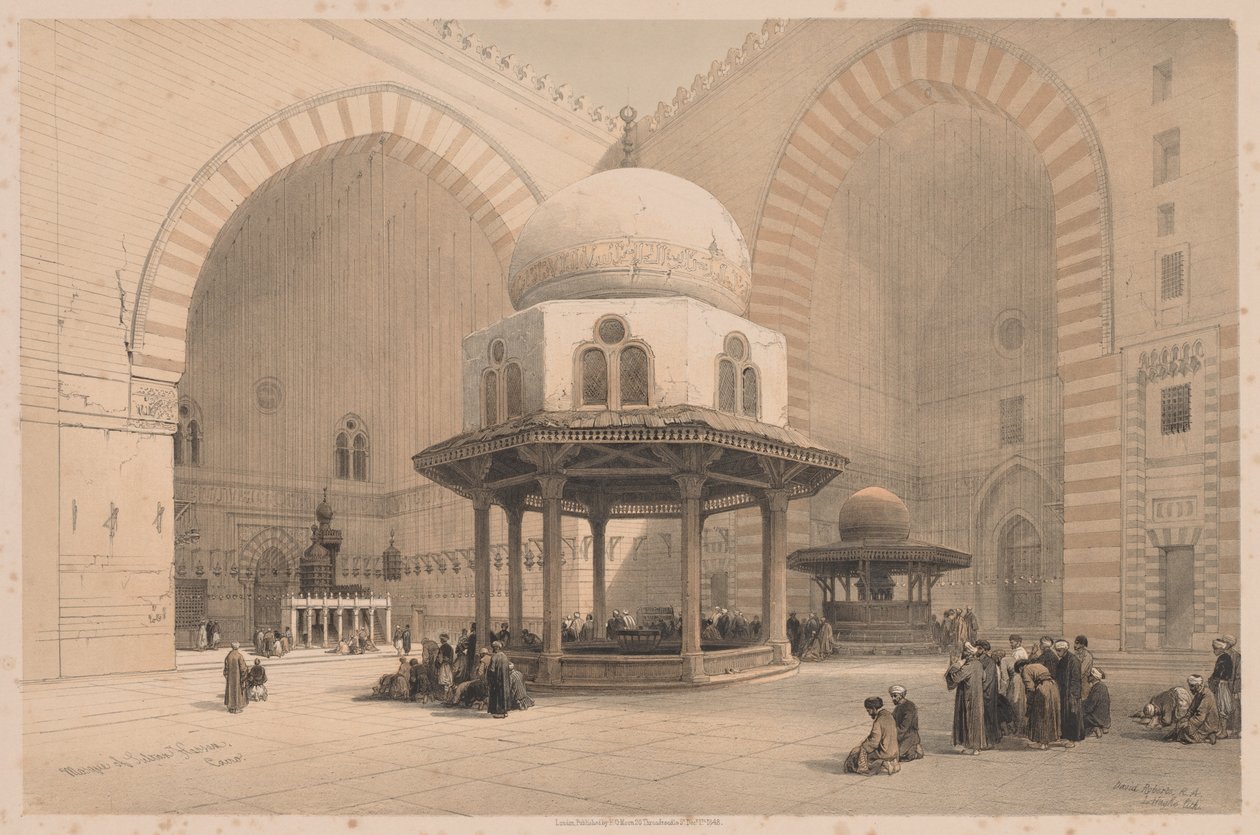 Egyiptom és Núbia: III. kötet – 8. szám, Hasszán szultán mecsete, Kairó, 1838. alkotó: Louis Haghe