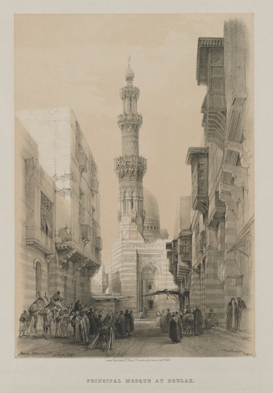 Egyiptom és Núbia, III. kötet: Bullack, Kairó, c. 1846. alkotó: Louis Haghe