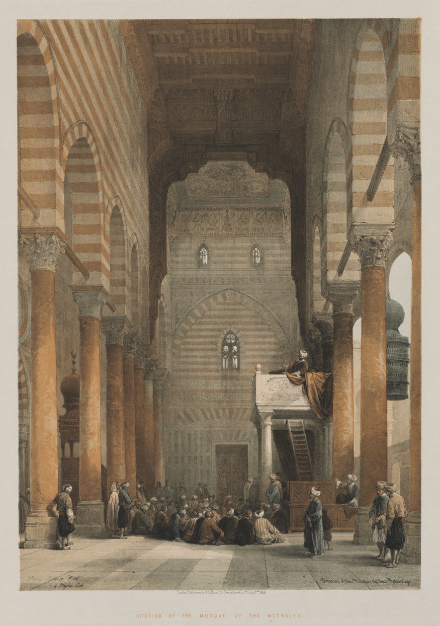 Egyiptom és Núbia, III. kötet: A Metwalys-mecset belseje, 1849. alkotó: Louis Haghe