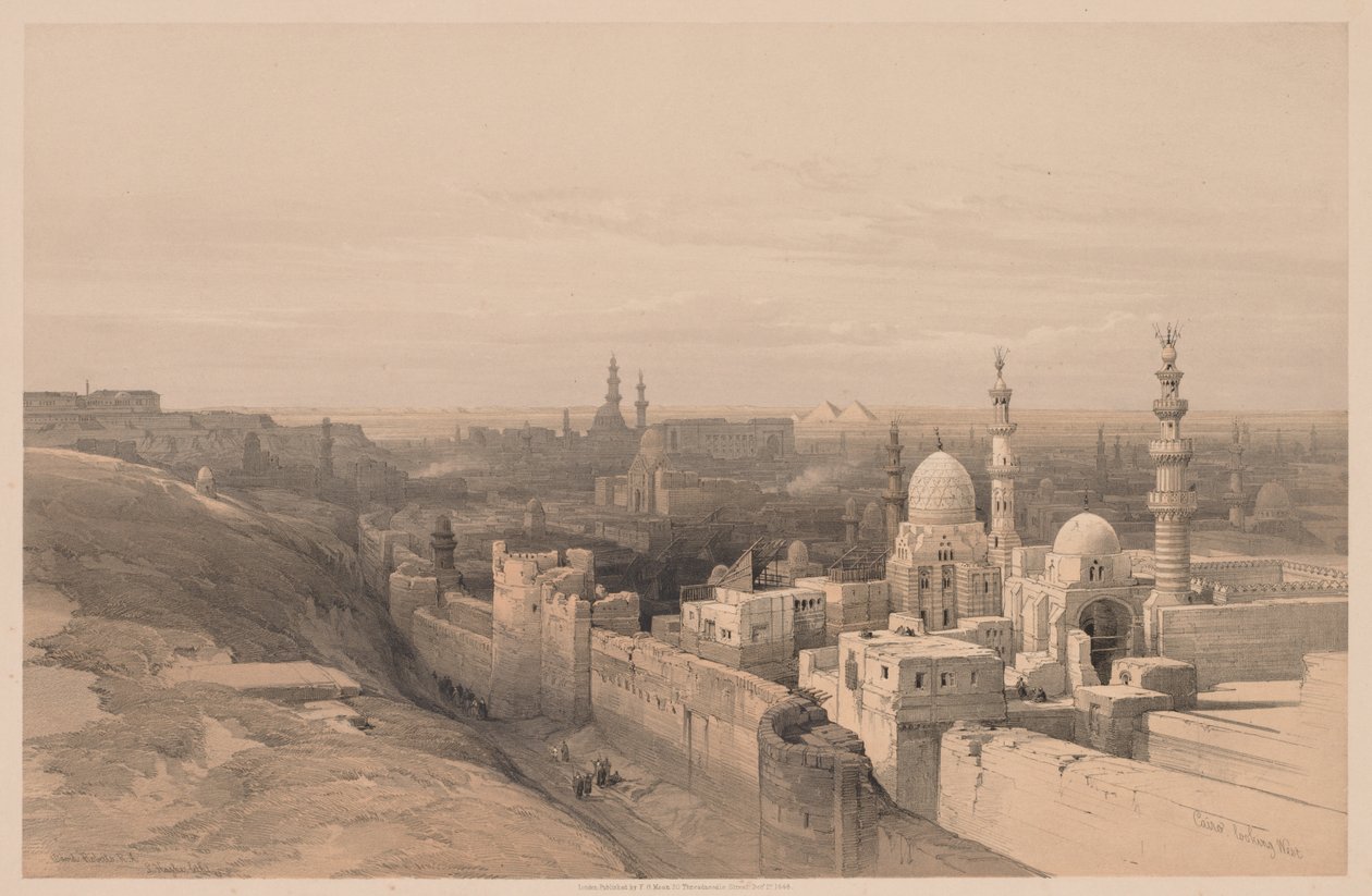 Egyiptom és Núbia: III. kötet – 26. szám, Kairó, Nyugatra nézve alkotó: Louis Haghe