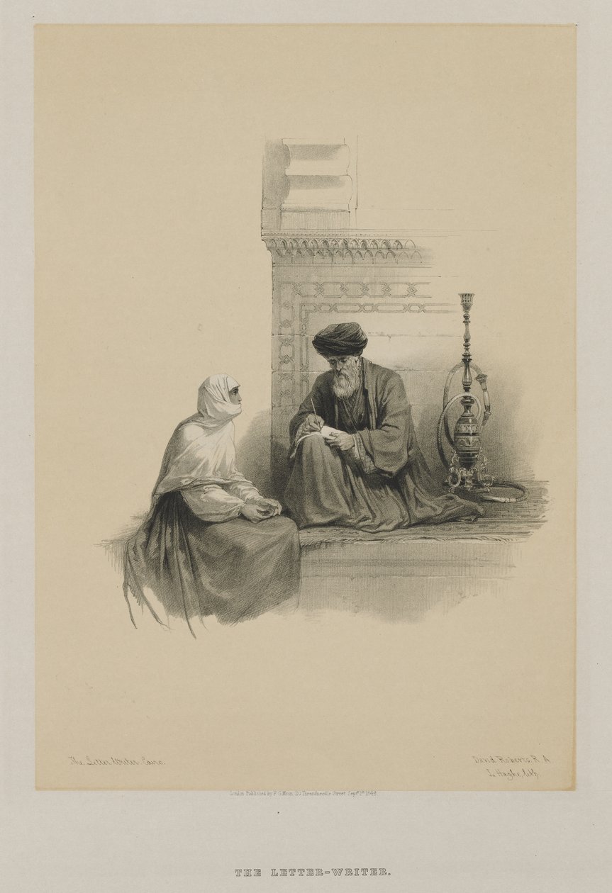 Egyiptom és Núbia, III. kötet: The Letter-Writer, Kairó alkotó: Louis Haghe
