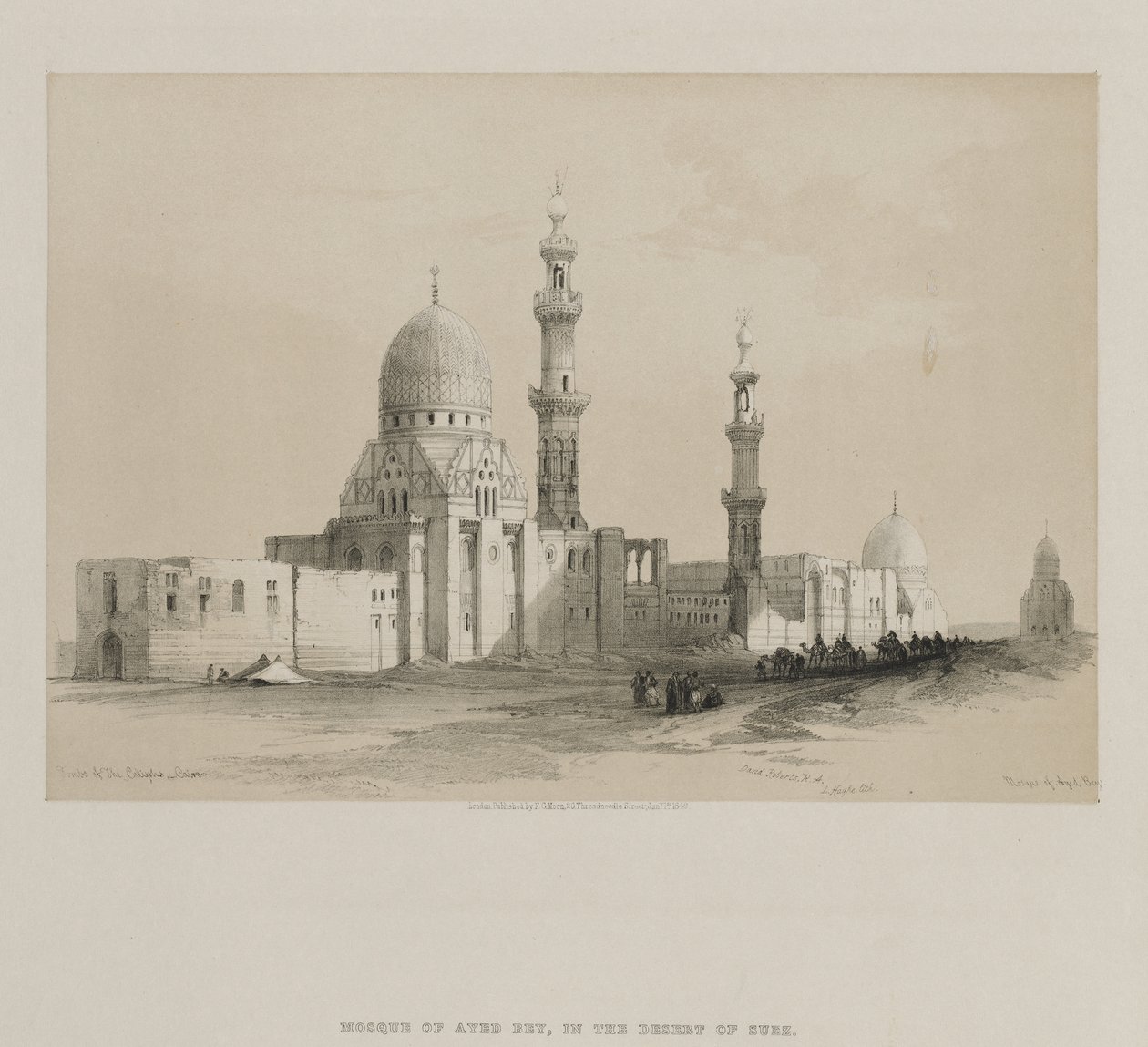 Egyiptom és Núbia, III. kötet: A kalifák sírjai – Kairó. Ayed Be[y] mecsete, 1849. alkotó: Louis Haghe