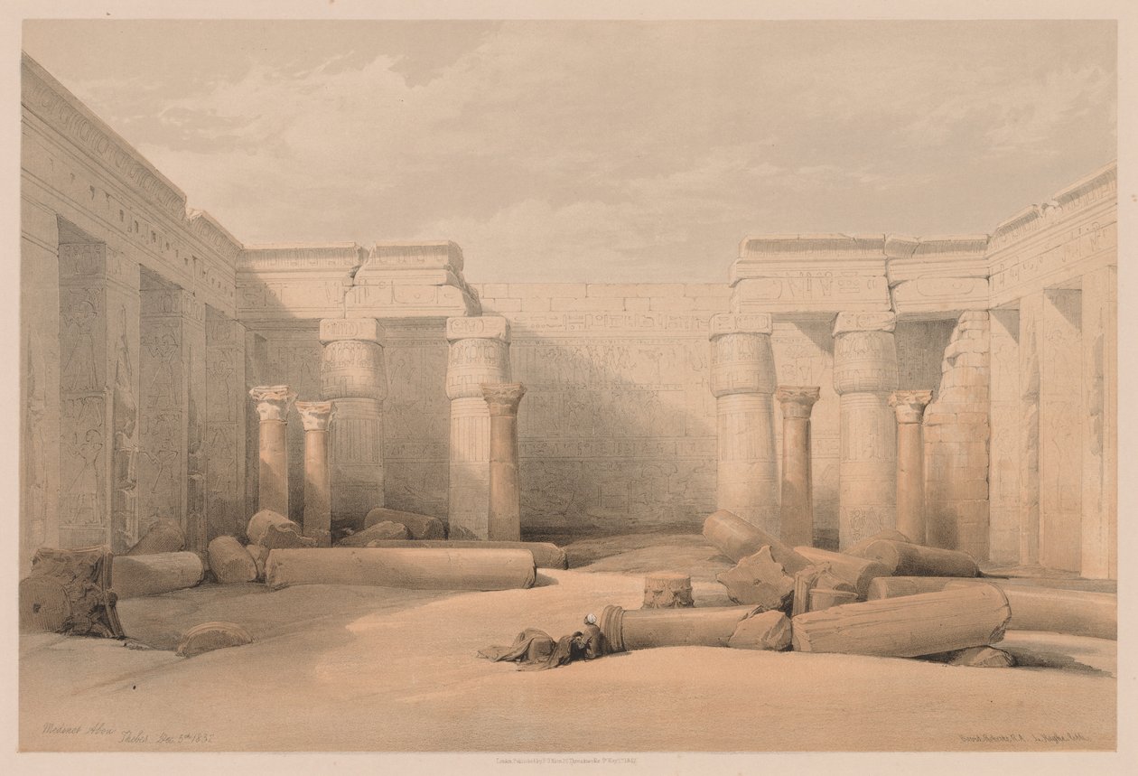 Egyiptom és Núbia: II. kötet – 18. szám, Medinet Abou, Théba, 1832. alkotó: Louis Haghe