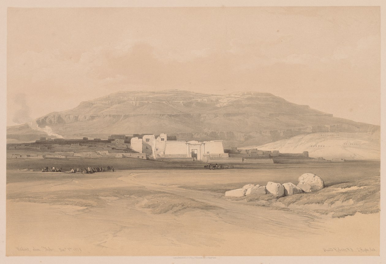 Egyiptom és Núbia: II. kötet – 20. szám, Medinet Abou, Théba, 1838. alkotó: Louis Haghe