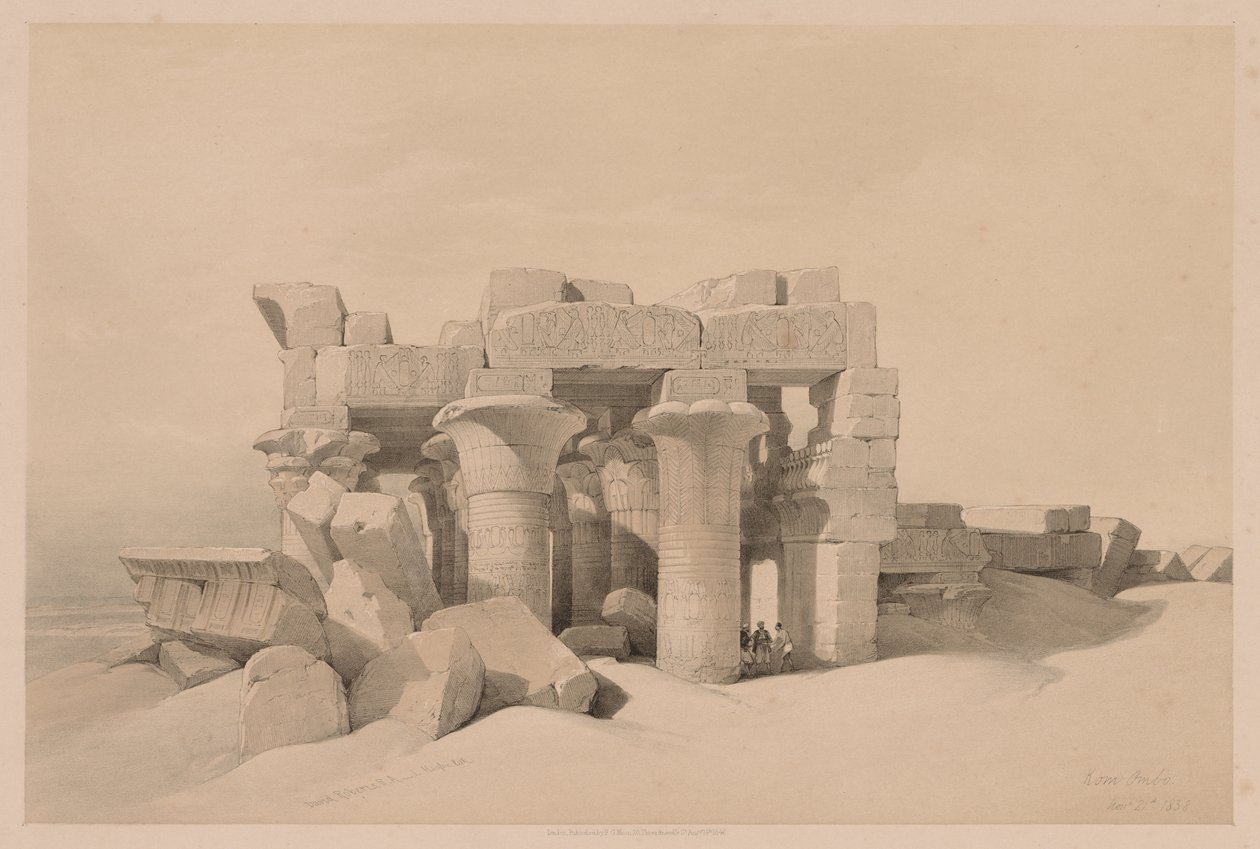 Egyiptom és Núbia: II. kötet – 42. szám, Kom Ombo romjai, 1838. alkotó: Louis Haghe