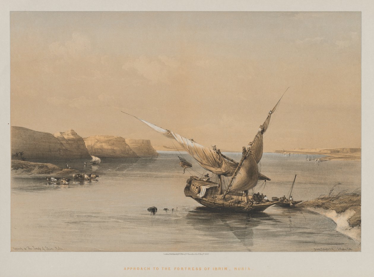 Egyiptom és Núbia, II. kötet: Ibrim erőd megközelítése, Núbia, 1847. alkotó: Louis Haghe