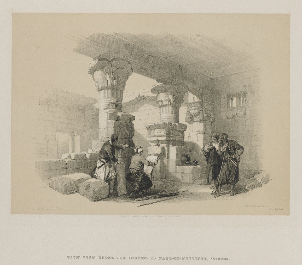 Egyiptom és Núbia, II. kötet: Dayr-El-Medeeneh, Théba, 1848. alkotó: Louis Haghe