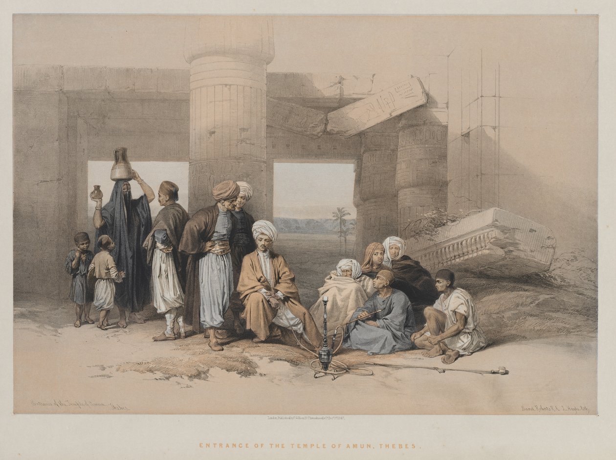Egyiptom és Núbia, II. kötet: Amun templom bejárata, Théba, 1847. alkotó: Louis Haghe