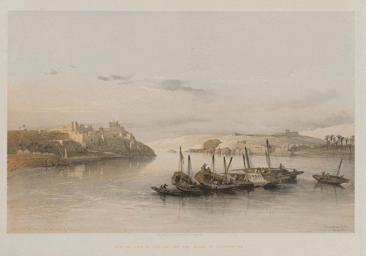 Egyiptom és Núbia, II. kötet: Esouan és Elephantine szigetének általános képe, 1848. alkotó: Louis Haghe