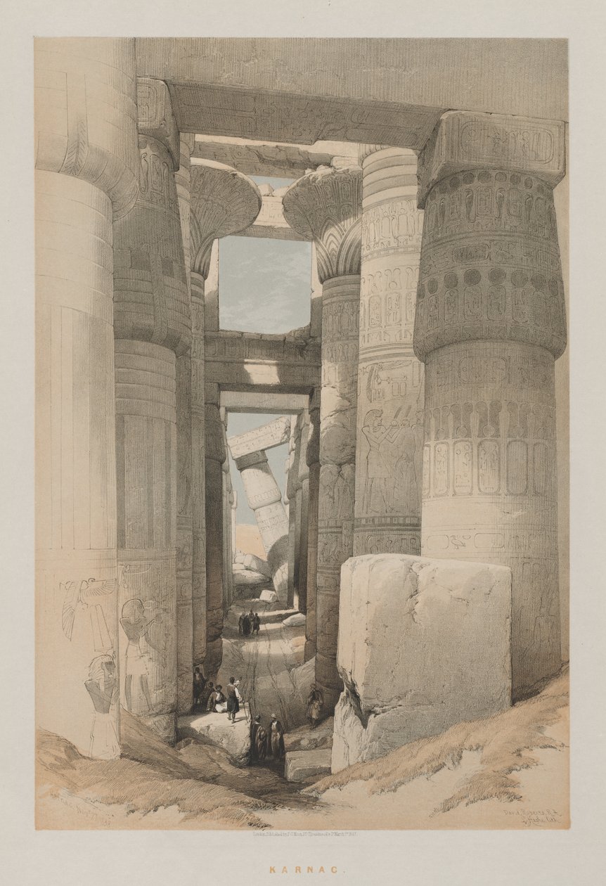 Egyiptom és Núbia, II. kötet: Karnak, 1847. alkotó: Louis Haghe